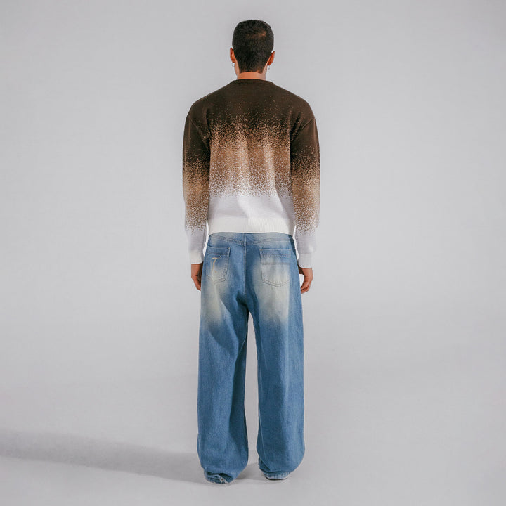 Gradient Knit Pullover - Brown