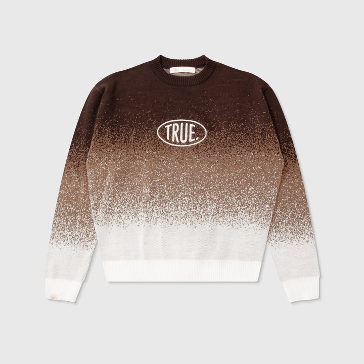 Gradient Knit Pullover - Brown