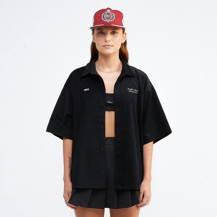 Heartbeat Boxy Shirt - Black