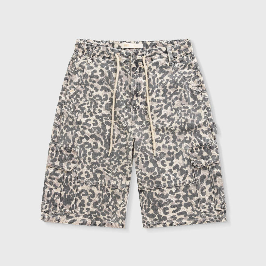 Intuition Leopard Cargo Jorts - Camel