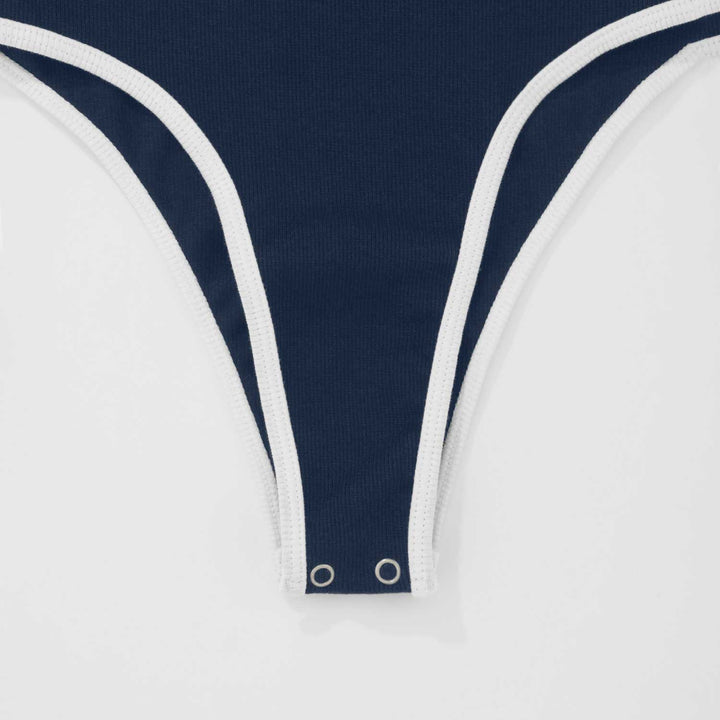 Lounge Cut-Out Bodysuit - Navy Blue