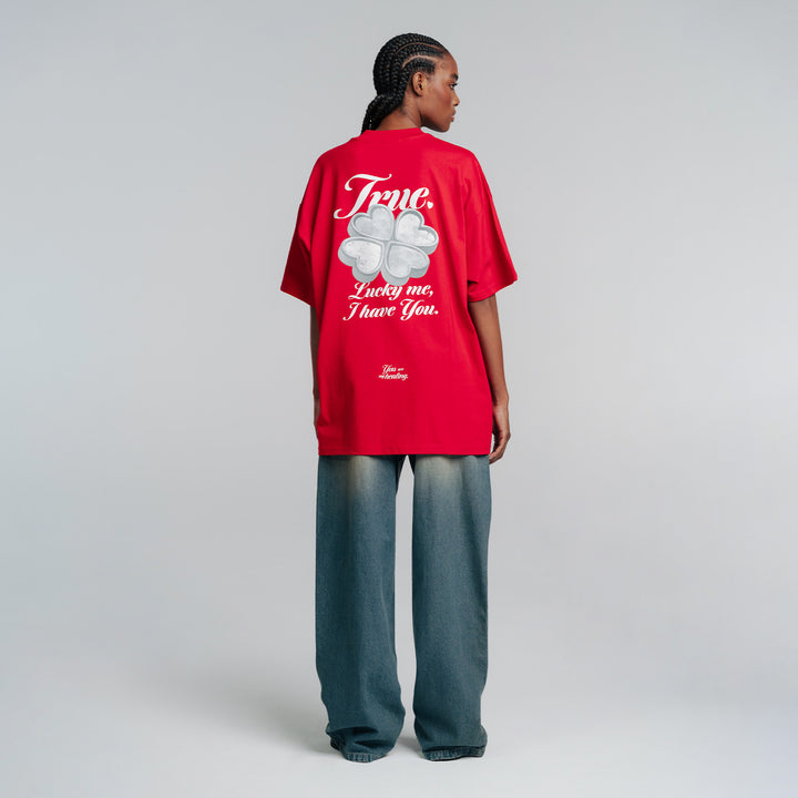 Lucky Oversized T-Shirt - Red