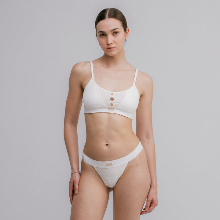 Mesh Cut-Out Top - Cream