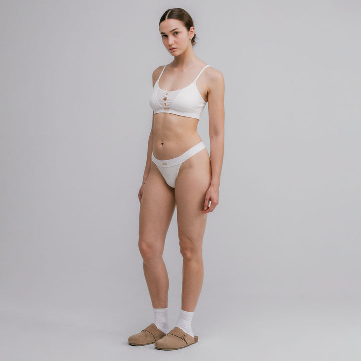 Mesh Cut-Out Top - Cream