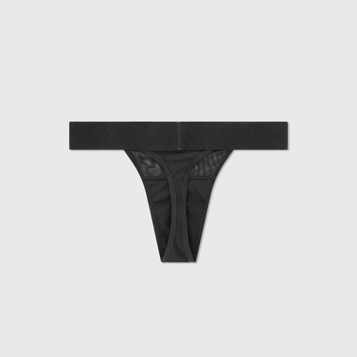 Mesh Cut-Out Bottom - Black