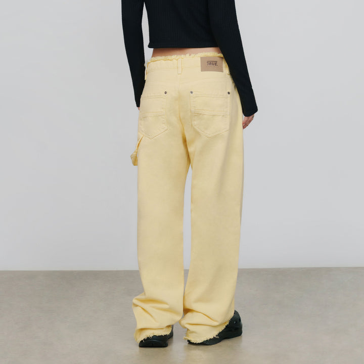 Mid-Rise Pants - Butter Yellow