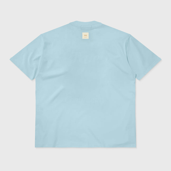 Camiseta Oversized Corazón - Azul Claro