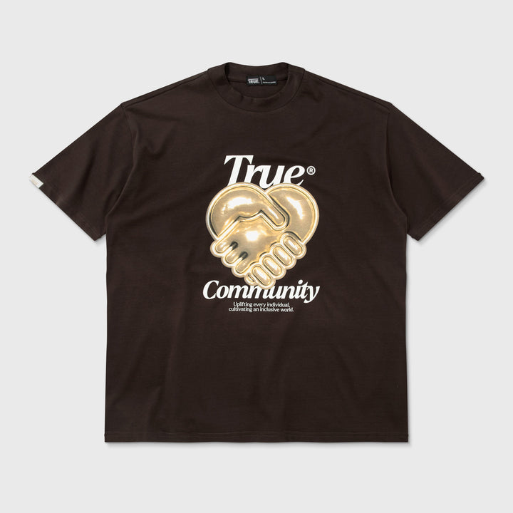 Camiseta Oversized Corazón - Café