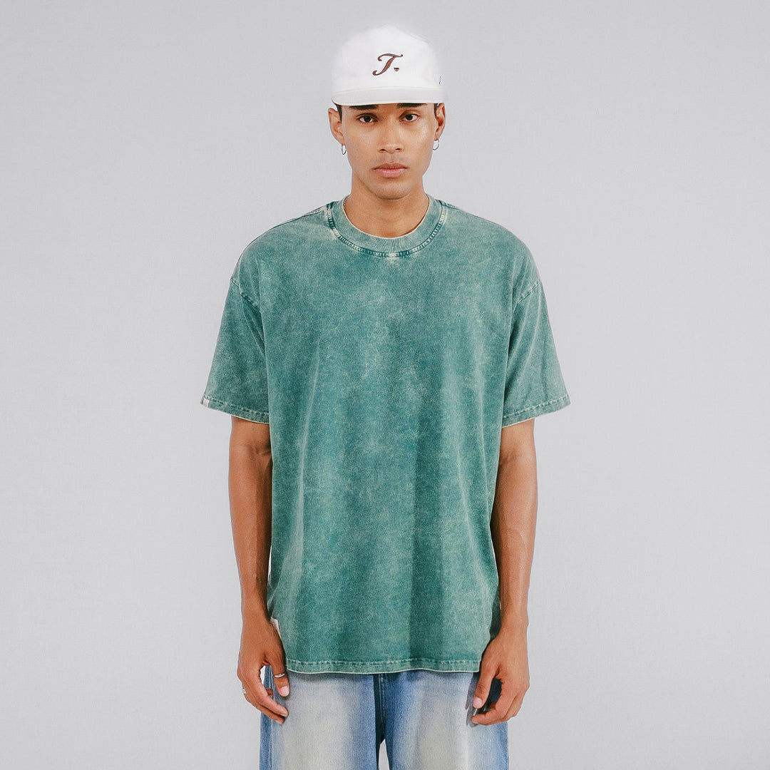 Oversized Washed T- Shirt - Pine Green