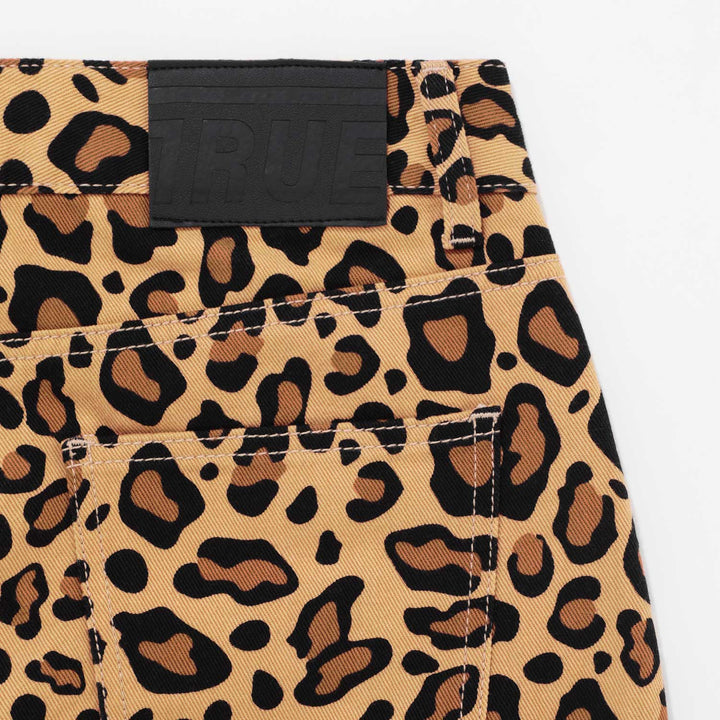 Animal Print Straight Leg Laser Pants - Cheetah