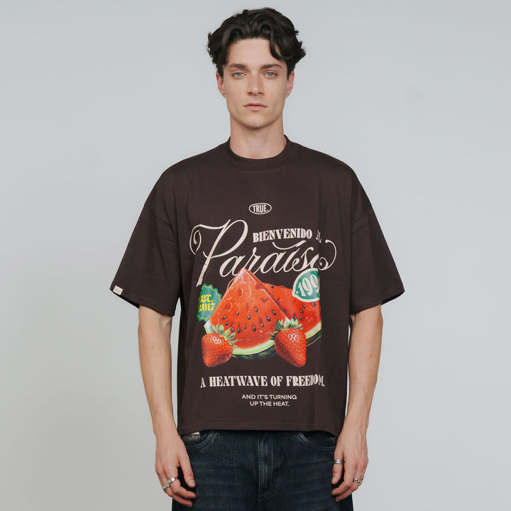 Paraíso Boxy Tee - Brown