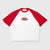 Retro Ranglan Boxy Tee - White/Red