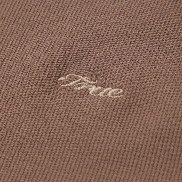 Ribbed Fitted Tee - Brown