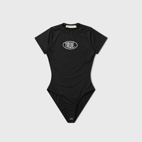 Short Sleeve Crewneck Bodysuit - Black