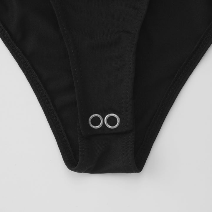 Short Sleeve Crewneck Bodysuit - Black