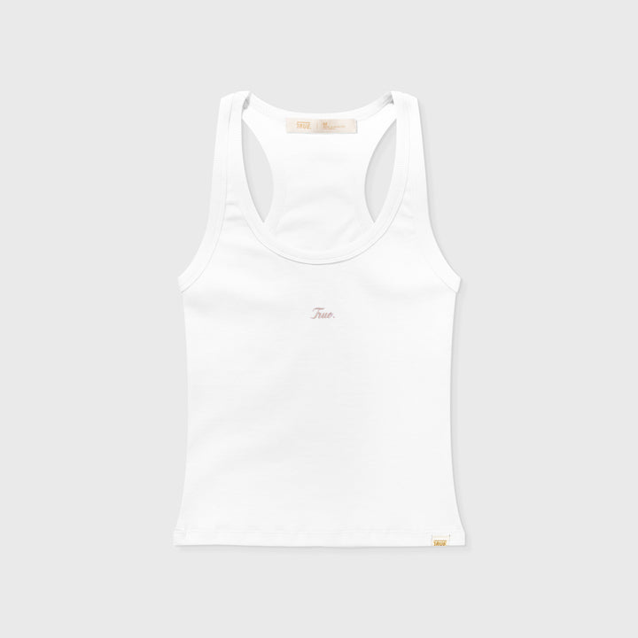 Signature Ribbed Tank Top - White