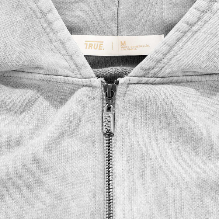 Signature Zipper Hoodie - Washed Gray