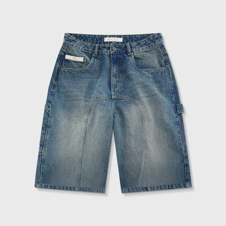 Slashed Denim Jorts - Blue