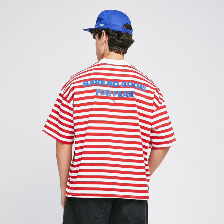 Striped No Fear Tee - Red