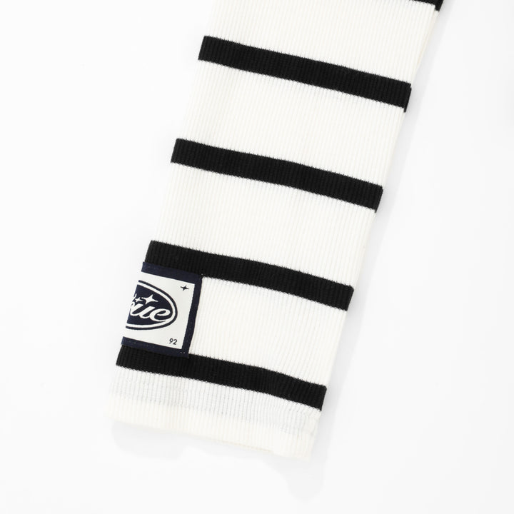 Striped Ribbed LS T-Shirt - White/Black