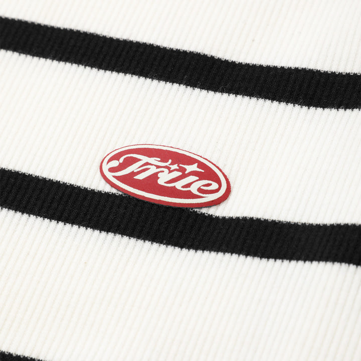 Striped Ribbed LS T-Shirt - White/Black