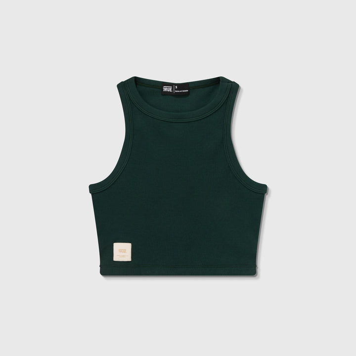 Tank Top En Rib - Verde Pino