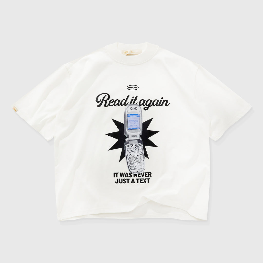 Text Me Boxy T-Shirt - Cream