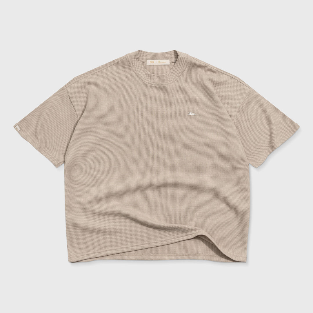 Textured Boxy Tee - Sand
