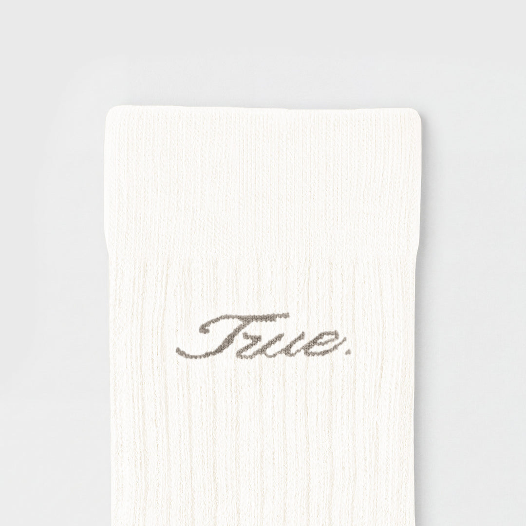 True Ribbed Socks - Cream