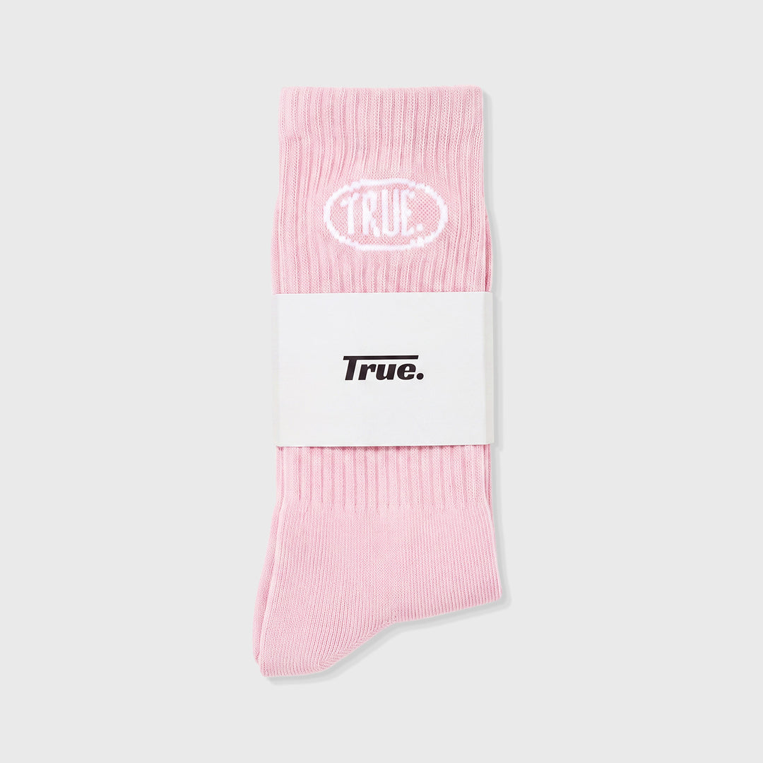 True Stamp Logo Socks - Soft Pink