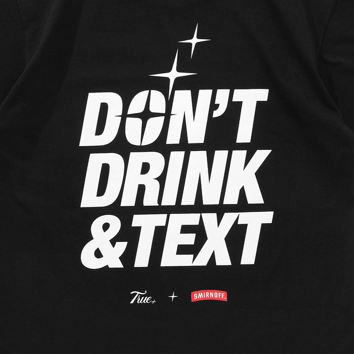 True X Smirnoff Text T-Shirt - Black