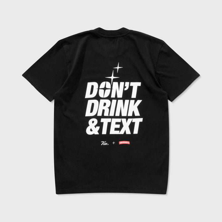 True X Smirnoff Text T-Shirt - Black