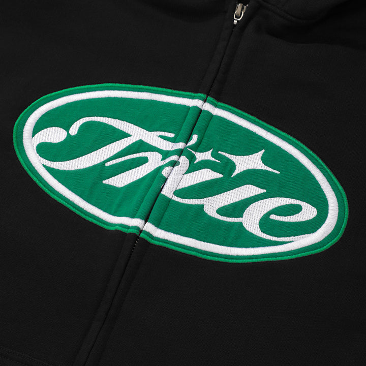 True Stamp Zipper Hoodie - Black