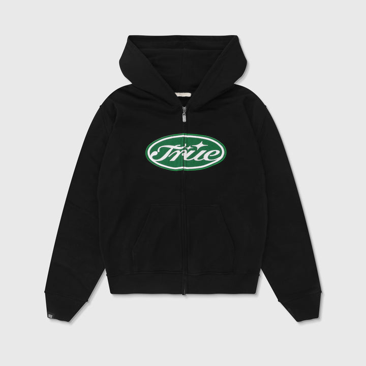 True Stamp Zipper Hoodie - Black