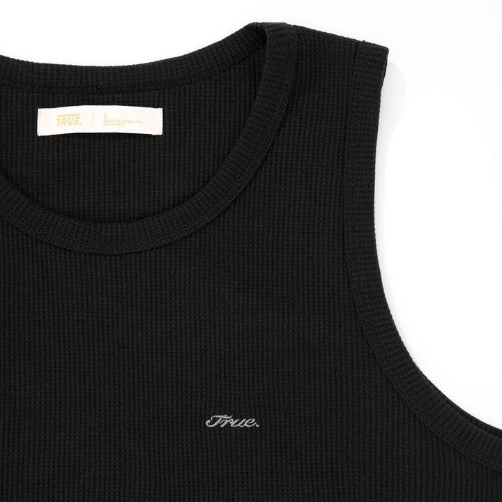True Texture Sleeveless Tee - Black