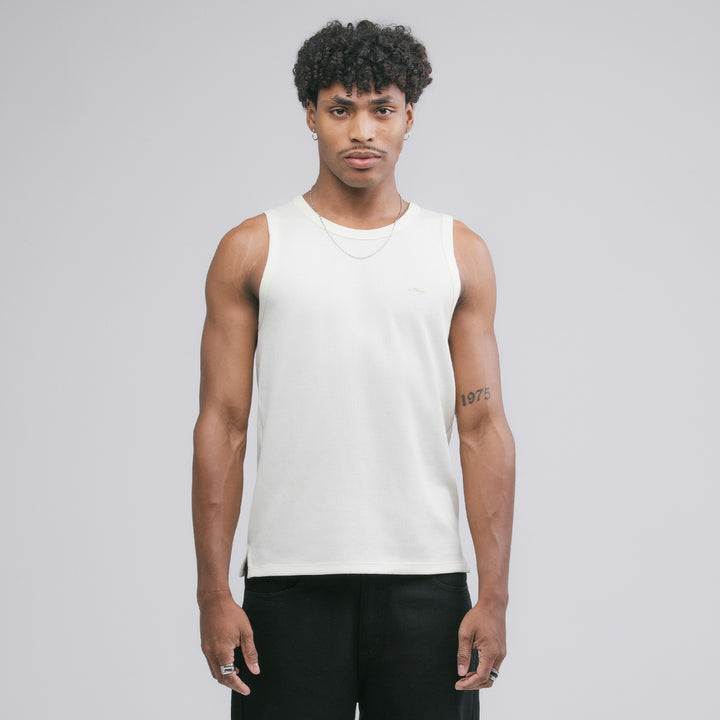 True Texture Sleeveless Tee - White