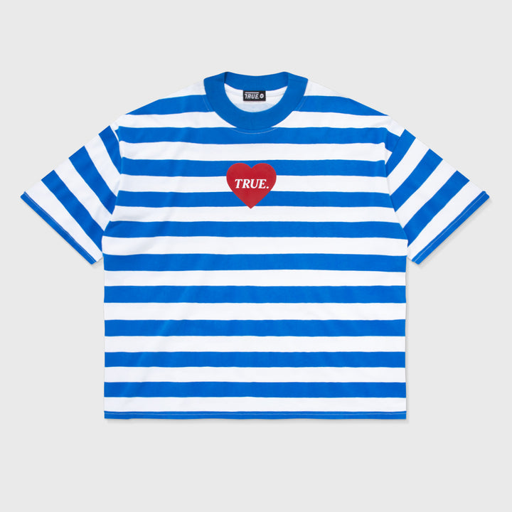 Camiseta Box Fit Rayas - Azul