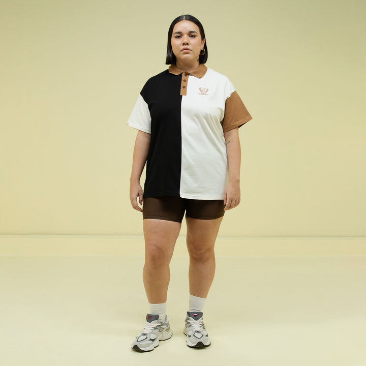 Camiseta Polo Oversized Community - Blanca